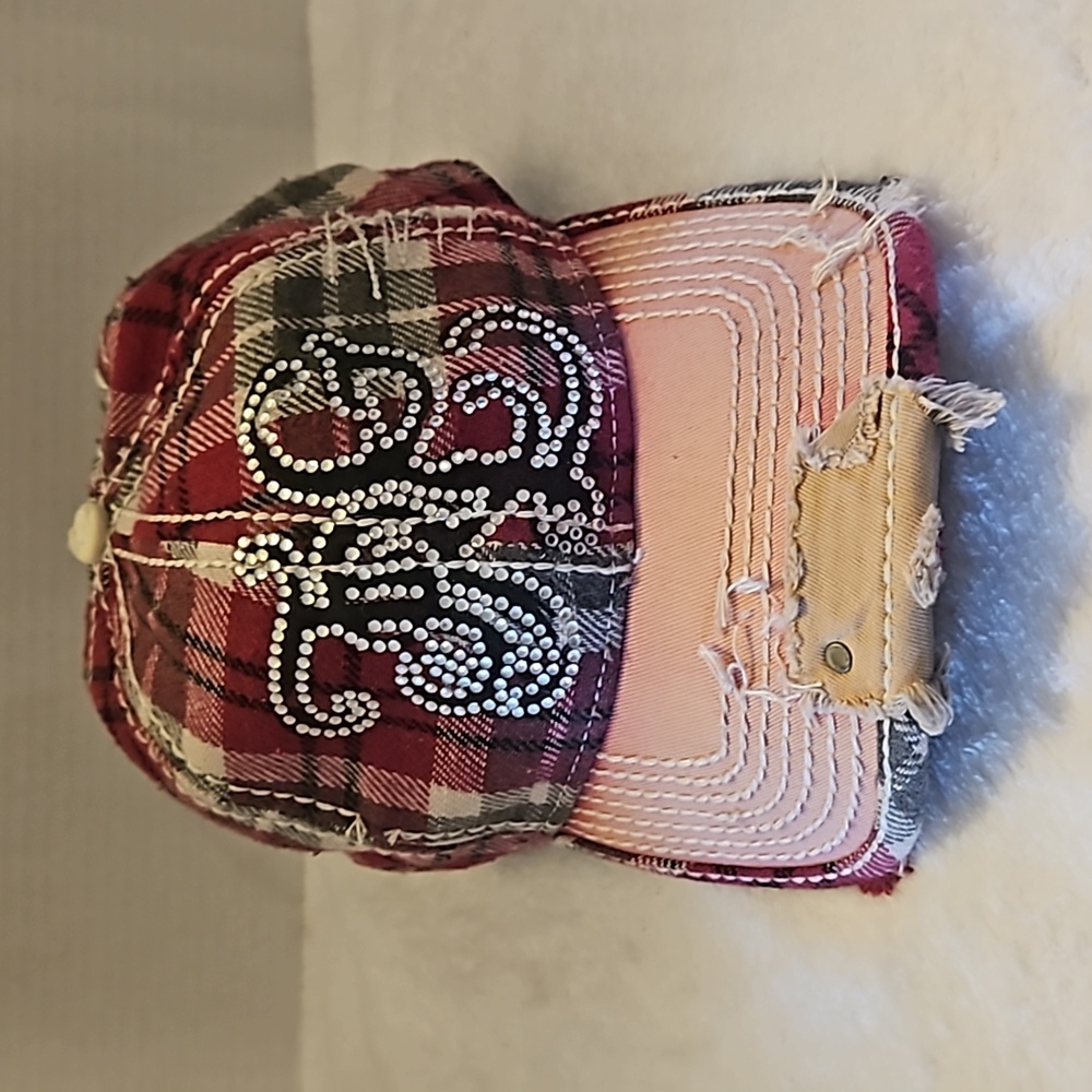 True Religion | Women's Plaid Distressed Snapback Wool Blend Tucker Baseball Cap